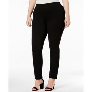 Inc Plus Size Skinny Leg Pull-On Ponte Pants Womens 22WP Mid Rise Deep Black